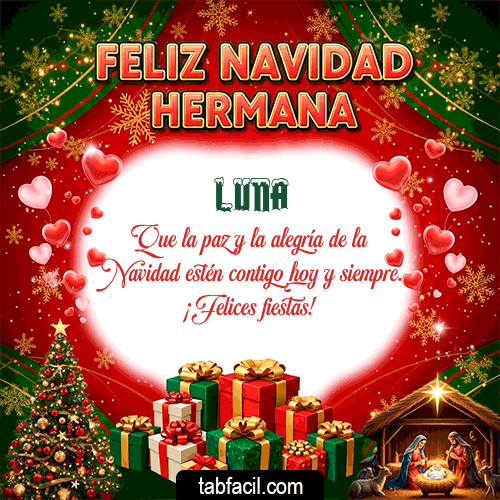 GIF de Luna - Feliz Navidad Hermana