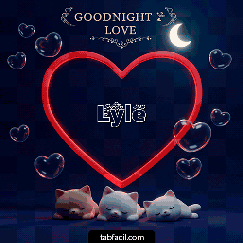 GIF Animado de Buenas Noches para Lyle - Buenas noches amor con gatos