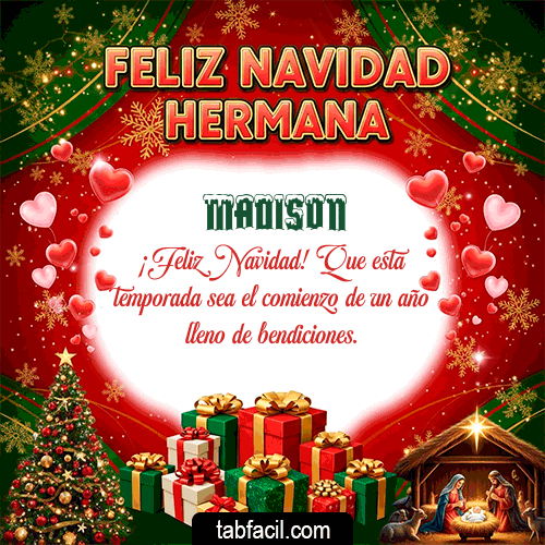 GIF Animado de Feliz Navidad para Madison - Feliz Navidad Hermana