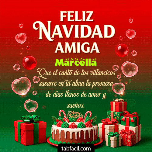 GIF Animado de Feliz Navidad para Marcella - Feliz Navidad Amiga