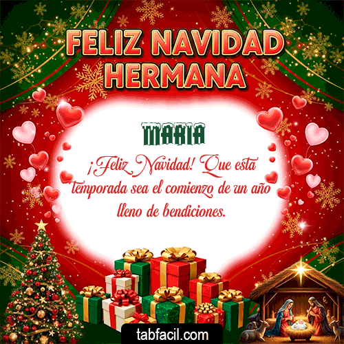 GIF de Maria - Feliz Navidad Hermana