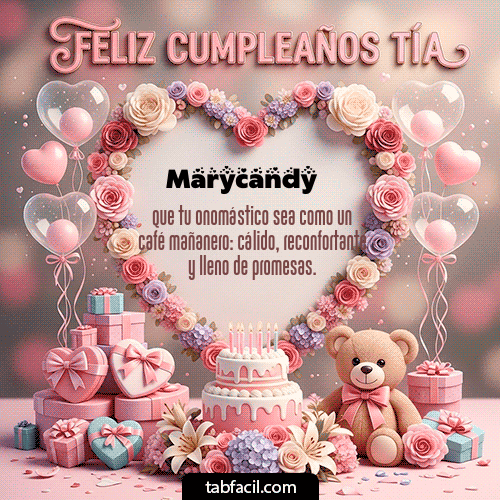 GIF Animado de Feliz Cumpleaños para Marycandy - Feliz Cumpleaños Tía