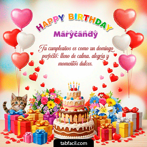 GIF Animado de Feliz Cumpleaños para Marycandy - Happy BirthDay