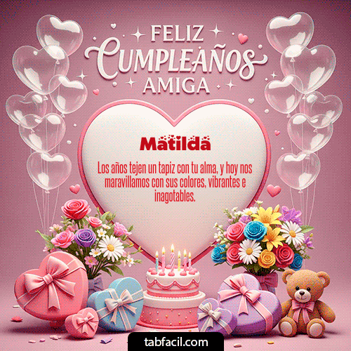 GIF Animado de Feliz Cumpleaños para Matilda - Feliz Cumpleaños Amiga
