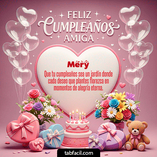 GIF Animado de Feliz Cumpleaños para Mery - Feliz Cumpleaños Amiga