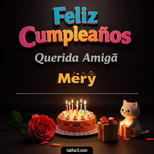 GIF Animado de Feliz Cumpleaños para Mery - 🥳 Feliz Cumpleaños Querida Amiga