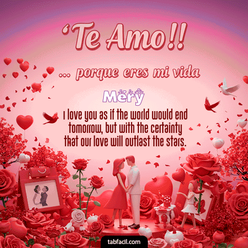 GIF Animado de Feliz Dia Amor para Mery - Te amo, porque eres mi vida