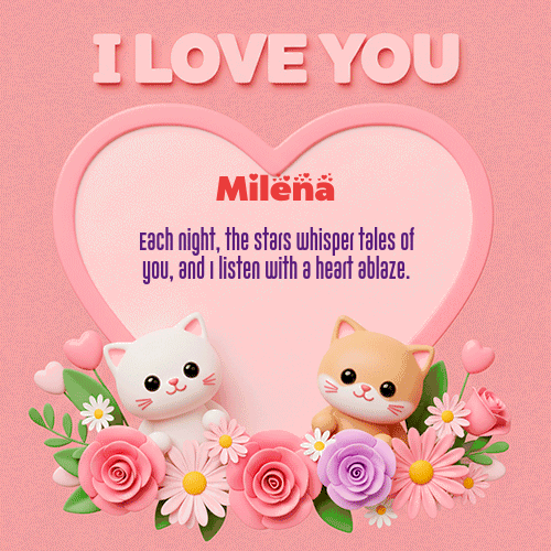 GIF Animado de Feliz Dia Amor para Milena - Te Amo!!!