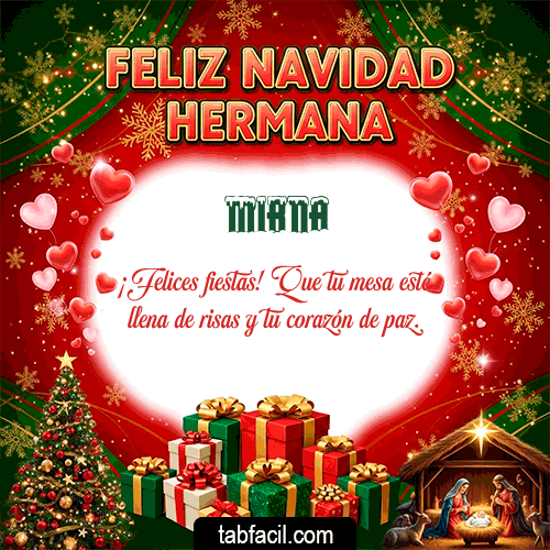 GIF Animado de Feliz Navidad para Mirna - Feliz Navidad Hermana
