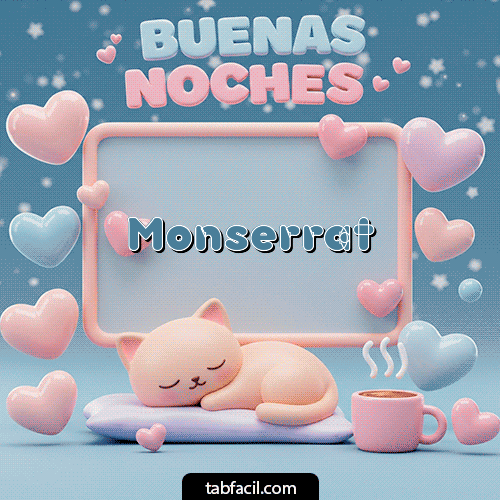 GIF Animado de Buenas Noches para Monserrat - Luna estrellas de buenas noches