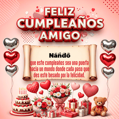 GIF Animado de Feliz Cumpleaños para Nando - Feliz Cumpleaños Amigo