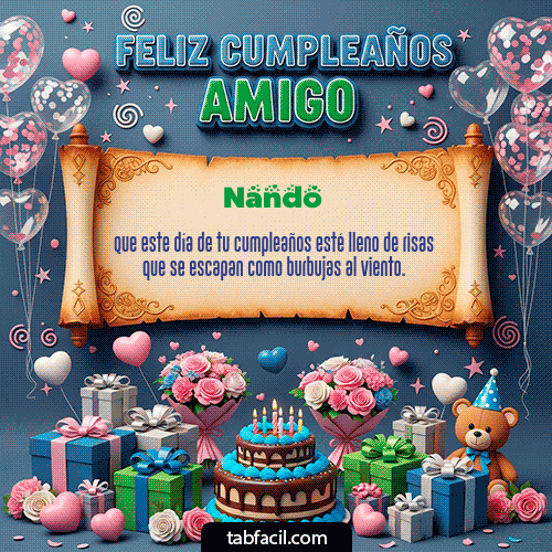 GIF Animado de Feliz Cumpleaños para Nando - Feliz Cumpleaños Amigo