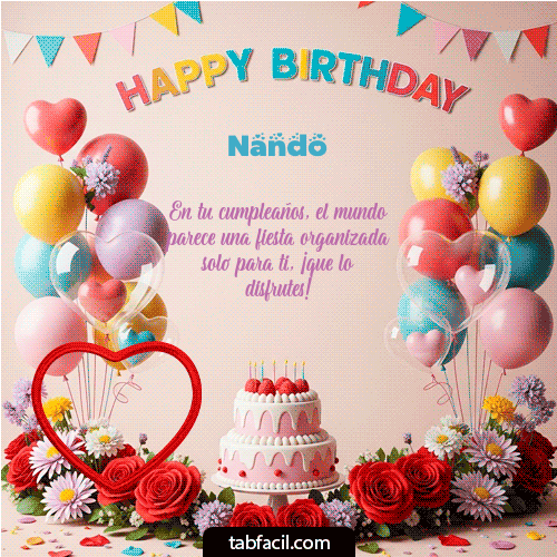 GIF Animado de Feliz Cumpleaños para Nando - Happy birthday, my friend!
