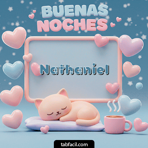 GIF Animado de Buenas Noches para Nathaniel - Luna estrellas de buenas noches