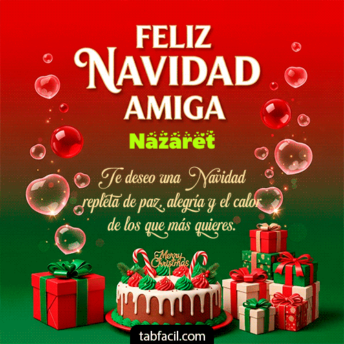 GIF Animado de Feliz Navidad para Nazaret - Feliz Navidad Amiga