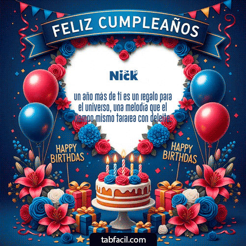 GIF Animado de Feliz Cumpleaños para Nick - Feliz Cumpleaños Amigo