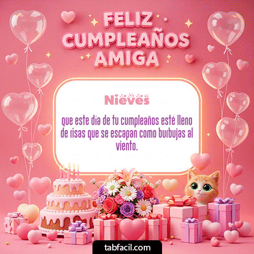 GIF Animado de Feliz Cumpleaños para Nieves - Feliz Cumpleaños Amiga!