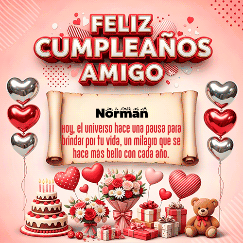 GIF Animado de Feliz Cumpleaños para Norman - Feliz Cumpleaños Amigo