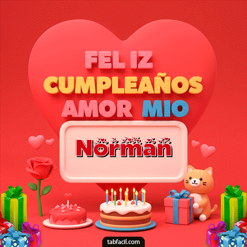 GIF Animado de Feliz Cumpleaños para Norman - 💖 Feliz Cumpleaños Amor Mio