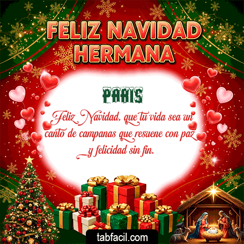 GIF de Paris - Feliz Navidad Hermana