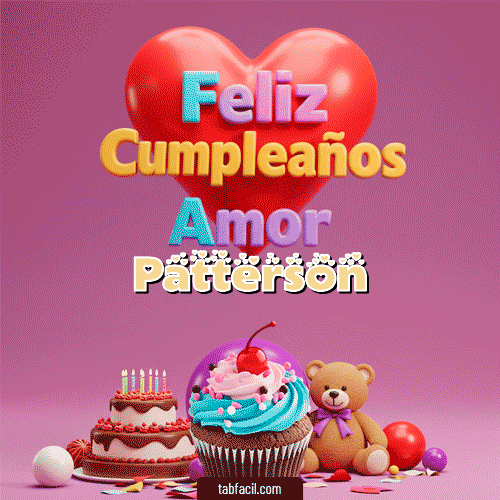 GIF Animado de Feliz Cumpleaños para Patterson - 💞 Feliz Cumpleaños Amor