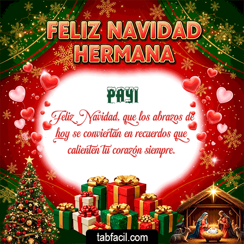 GIF Animado de Feliz Navidad para Payi - Feliz Navidad Hermana