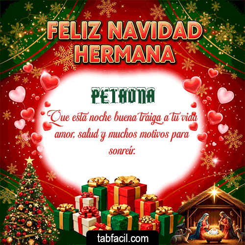 GIF Animado de Feliz Navidad para Petrona - Feliz Navidad Hermana