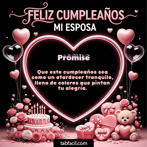 GIF Animado de Feliz Cumpleaños para Promise - Feliz Cumpleaños Mi Esposa