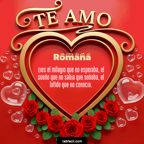 GIF Animado de Feliz Dia Amor para Romana - Te Amo