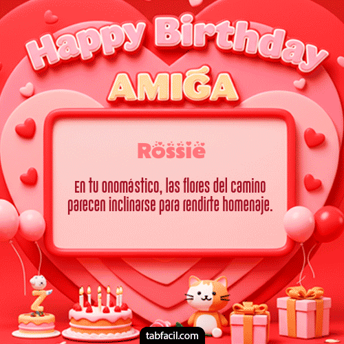 GIF Animado de Feliz Cumpleaños para Rossie - 🍰 Happy BirthDay Amiga