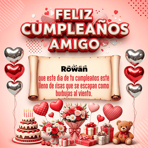 GIF Animado de Feliz Cumpleaños para Rowan - Feliz Cumpleaños Amigo