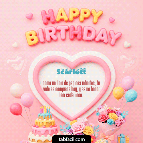 GIF Animado de Feliz Cumpleaños para Scarlett - Happy Birthday Amiga