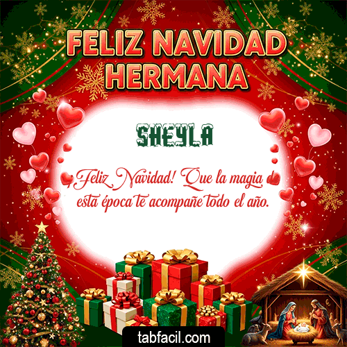 GIF Animado de Feliz Navidad para Sheyla - Feliz Navidad Hermana