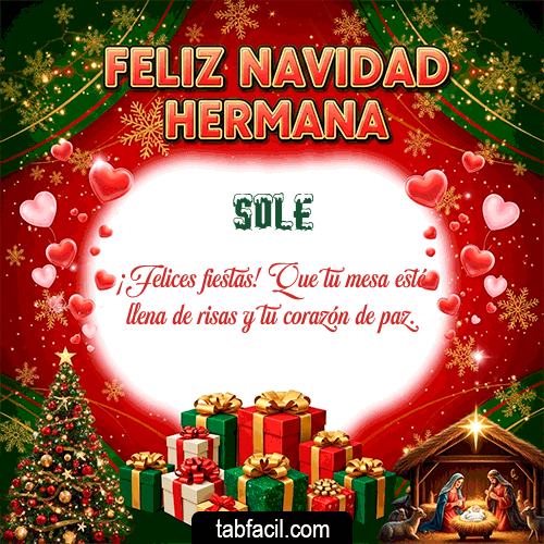 GIF Animado de Feliz Navidad para Sole - Feliz Navidad Hermana