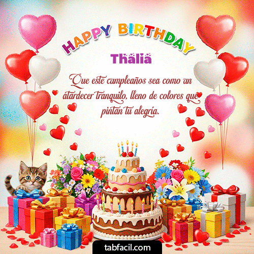 GIF Animado de Feliz Cumpleaños para Thalia - Happy BirthDay