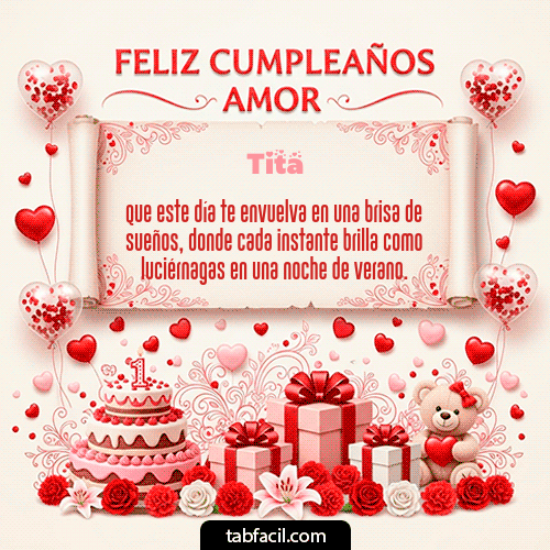 GIF Animado de Feliz Cumpleaños para Tita - Feliz Cumpleaños Amor