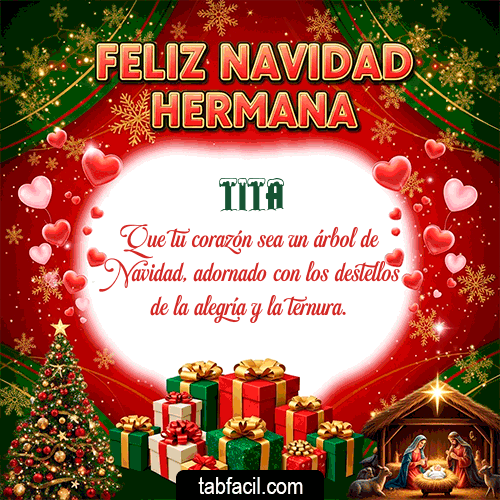 GIF Animado de Feliz Navidad para Tita - Feliz Navidad Hermana