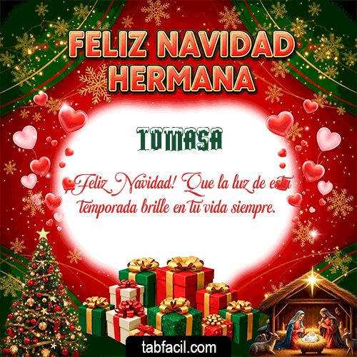 GIF Animado de Feliz Navidad para Tomasa - Feliz Navidad Hermana