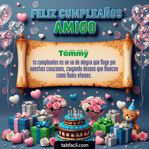 GIF Animado de Feliz Cumpleaños para Tommy - Feliz Cumpleaños Amigo