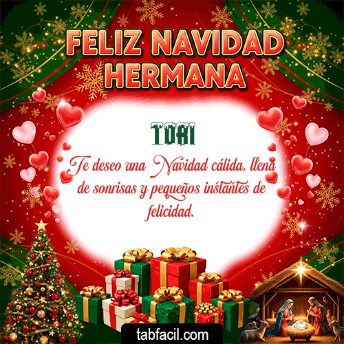 GIF de Tori - Feliz Navidad Hermana