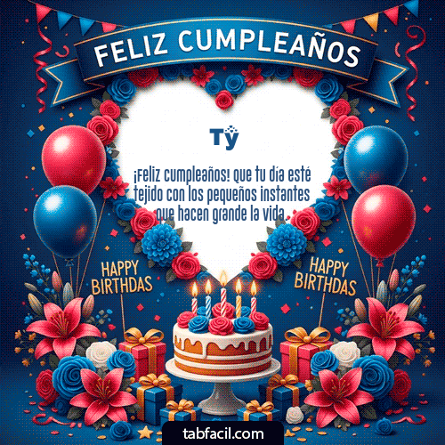 GIF Animado de Feliz Cumpleaños para Ty - Feliz Cumpleaños Amigo