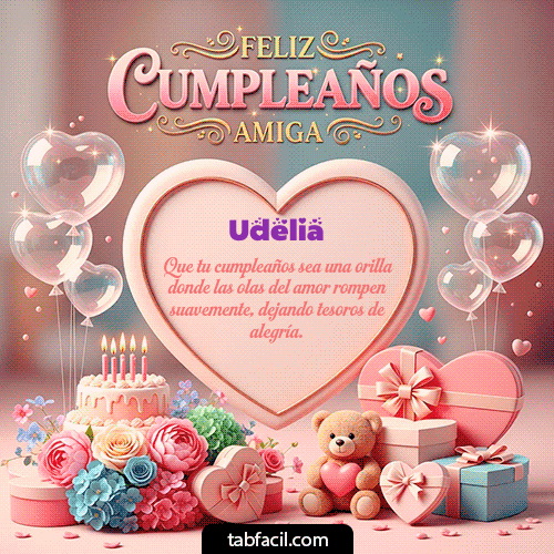 Feliz Cumpleaños Udelia GIF