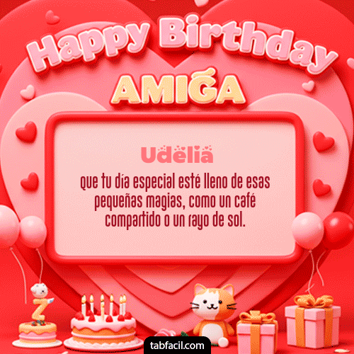 Feliz Cumpleaños Udelia GIF