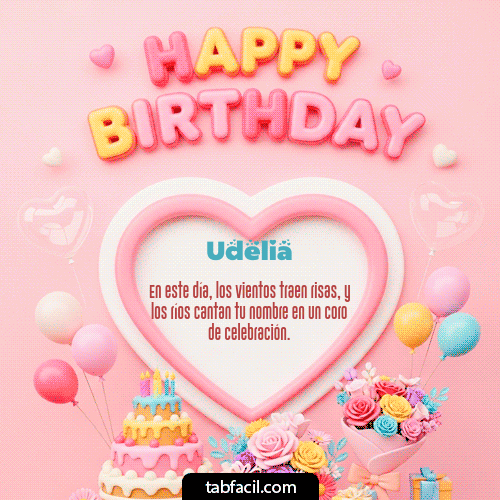 Feliz Cumpleaños Udelia GIF