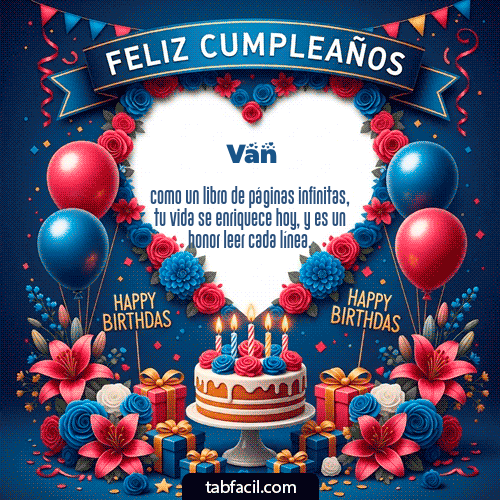 GIF Animado de Feliz Cumpleaños para Van - Feliz Cumpleaños Amigo