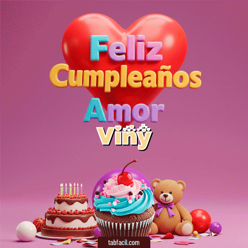 GIF Animado de Feliz Cumpleaños para Viny - 💞 Feliz Cumpleaños Amor