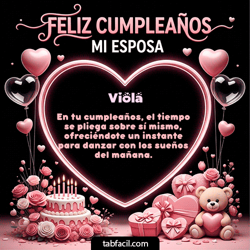 GIF Animado de Feliz Cumpleaños para Viola - Feliz Cumpleaños Mi Esposa