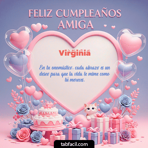 GIF Animado de Feliz Cumpleaños para Virginia - Feliz Cumpleaños Amiga