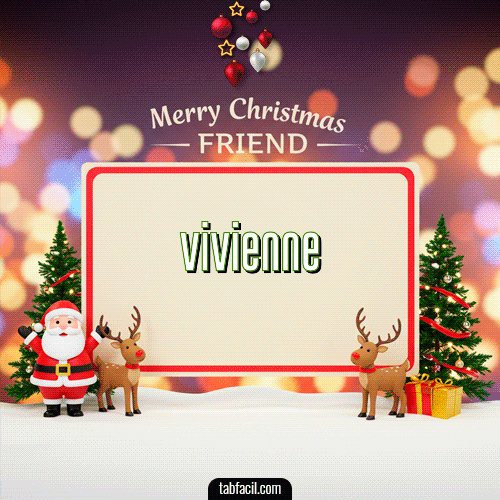 GIF Animado de Feliz Navidad para Vivienne - Merry Christmas Friend