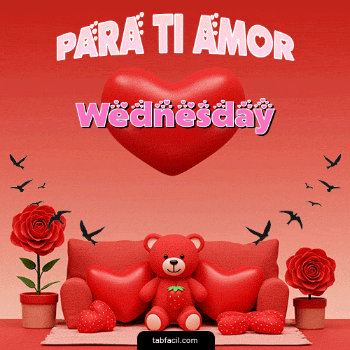 GIF Animado de Feliz Dia Amor para Wednesday - Para tí amor